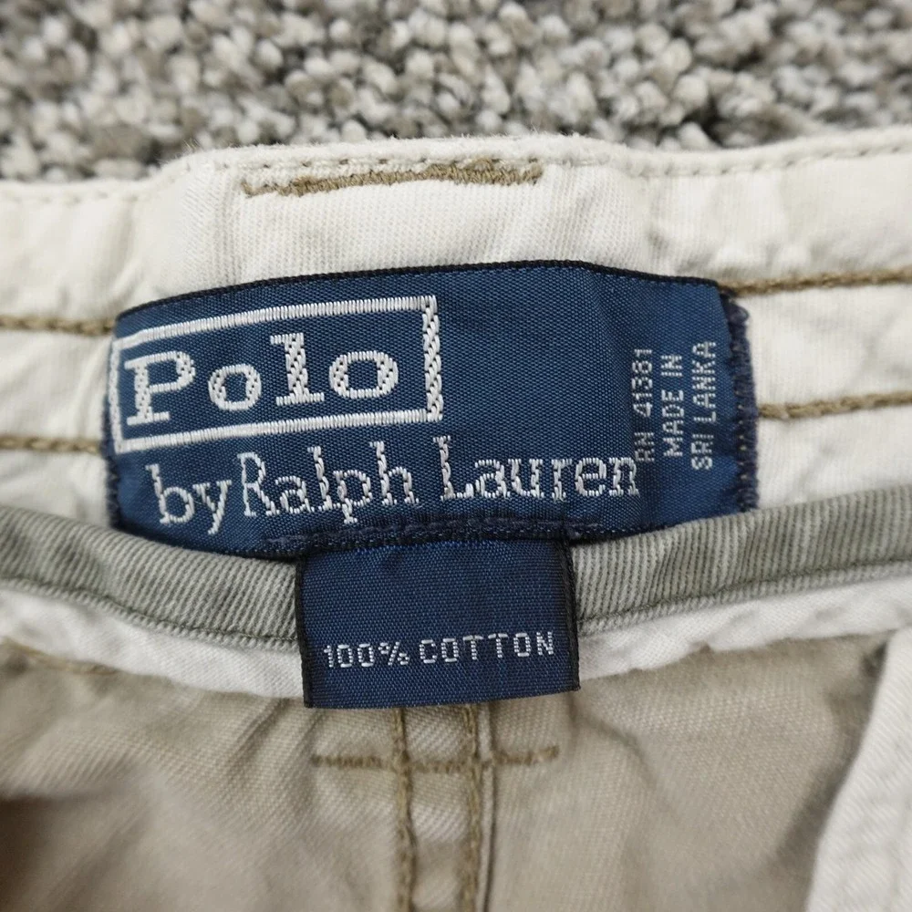 VTG Ralph Lauren Polo Shorts Mens 33 Beige Cargo Utility Hiking Military Outdoor